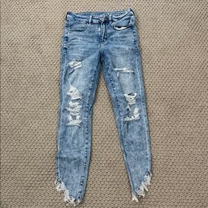 Distressed Light Blue Jeans